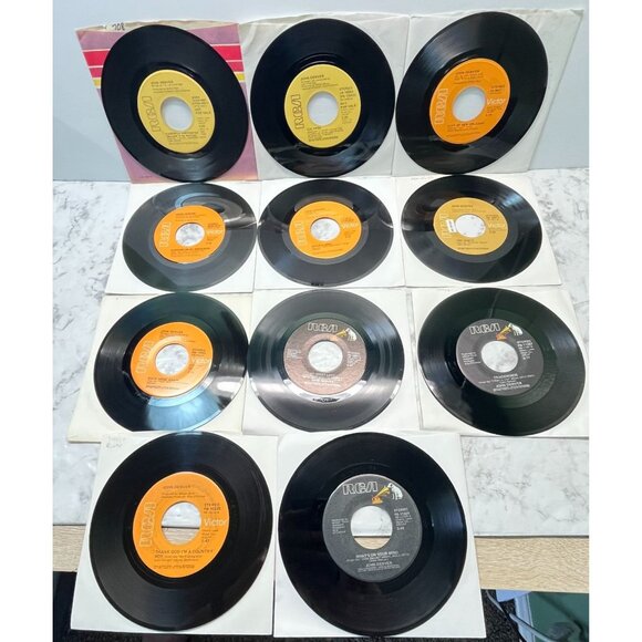 John Denver 45 Rock Folk Record Lot of 11 Thank God Im a Country Boy Tradewinds - Picture 1 of 7